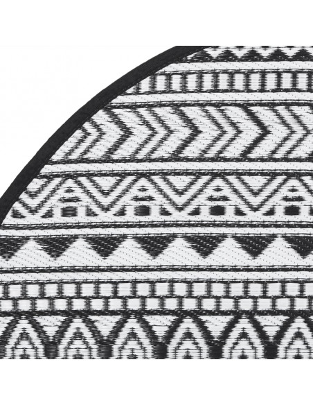Tappeto da Esterni Nero Ø120 cm in PP