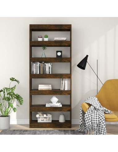 Libreria/Divisorio Rovere Fumo 80x30x198 cm in Truciolato