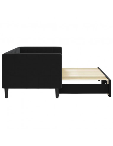 Divano Letto con Letto Estraibile Nero 80x200 cm in Velluto