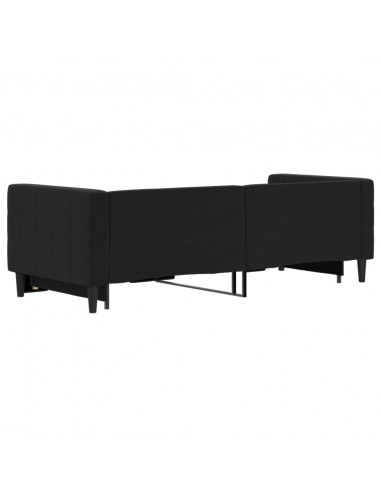 Divano Letto con Letto Estraibile Nero 80x200 cm in Velluto