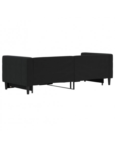 Divano Letto con Letto Estraibile Nero 80x200 cm in Velluto