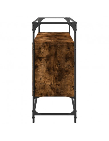 Credenza Piano Vetro Rovere Fumo 98x35x81cm Legno Multistrato