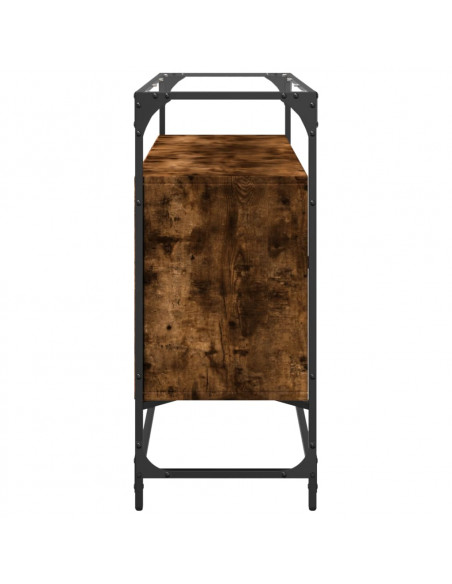 Credenza Piano Vetro Rovere Fumo 98x35x81cm Legno Multistrato