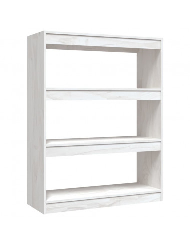 Libreria/Divisorio Bianco 100x30x103 cm in Massello di Pino