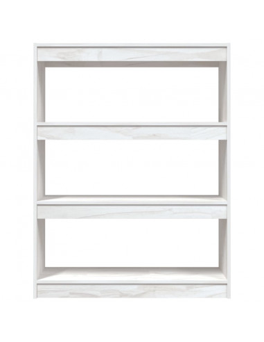Libreria/Divisorio Bianco 100x30x103 cm in Massello di Pino