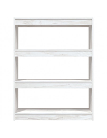 Libreria/Divisorio Bianco 100x30x103 cm in Massello di Pino
