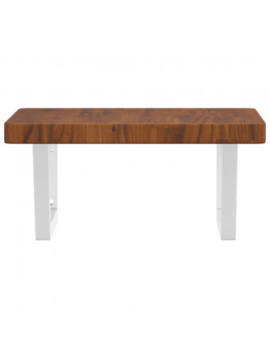 Ripiano a Parete per Lavabo in Acciaio e Massello di Rovere