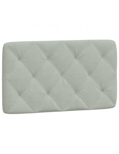 Giroletto con Testiera Grigio Chiaro 80x200 cm in Velluto