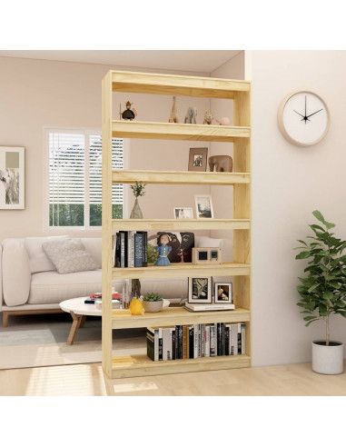 Libreria/Divisorio 100x30x200 cm Legno Massello di Pino