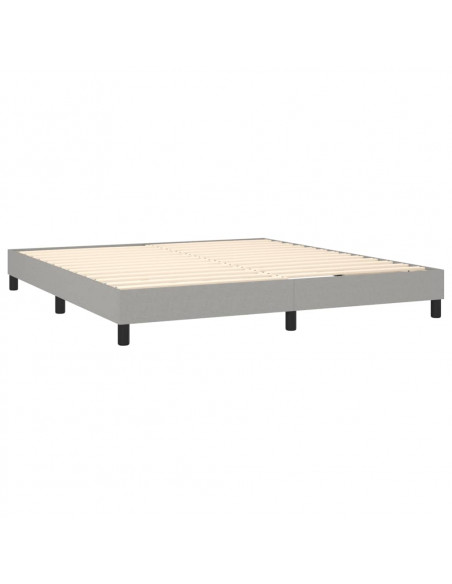 Letto a Molle Materasso e LED Grigio Chiaro 160x200 cm Tessuto