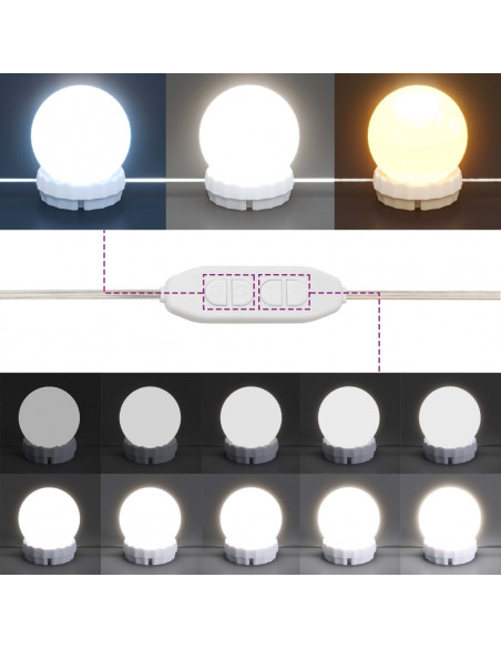 Toeletta con LED Grigia 95x50x133,5cm in Legno Massello di Pino