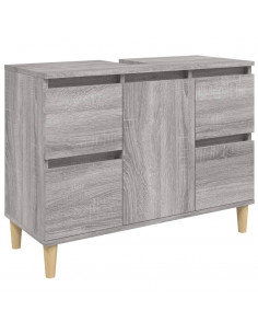 Mobile Lavabo Grigio Sonoma 80x33x60 cm in Legno Multistrato 2