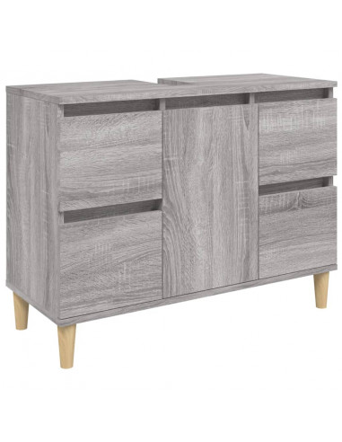 Mobile Lavabo Grigio Sonoma 80x33x60 cm in Legno Multistrato