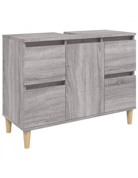 Mobile Lavabo Grigio Sonoma 80x33x60 cm in Legno Multistrato