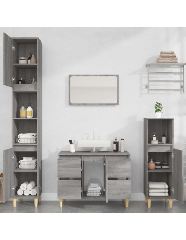 Mobile Lavabo Grigio Sonoma 80x33x60 cm in Legno Multistrato