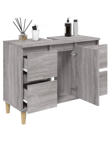 Mobile Lavabo Grigio Sonoma 80x33x60 cm in Legno Multistrato