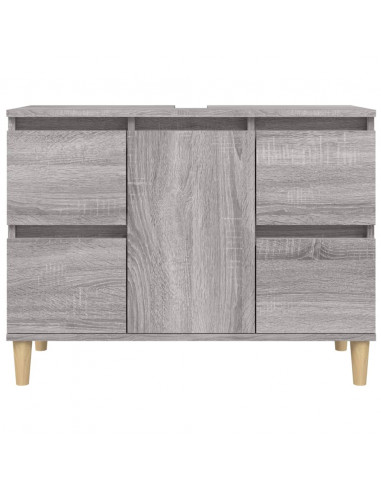 Mobile Lavabo Grigio Sonoma 80x33x60 cm in Legno Multistrato