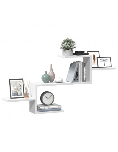 Scaffale a Parete Bianco 104x15x49 cm in Legno Multistrato