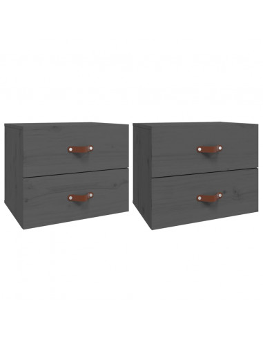 Comodini a Muro 2 pz Grigio 50x36x40 cm