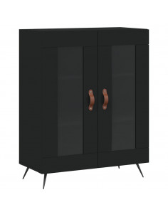 Credenza Nera 69,5x34x180 cm in Legno Multistrato 2