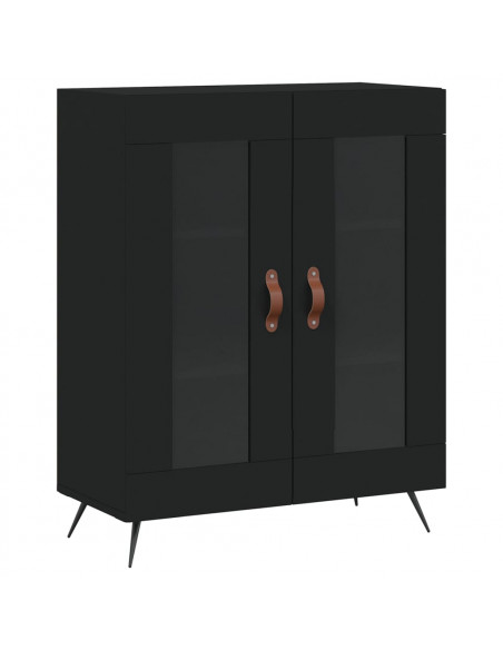 Credenza Nera 69,5x34x180 cm in Legno Multistrato