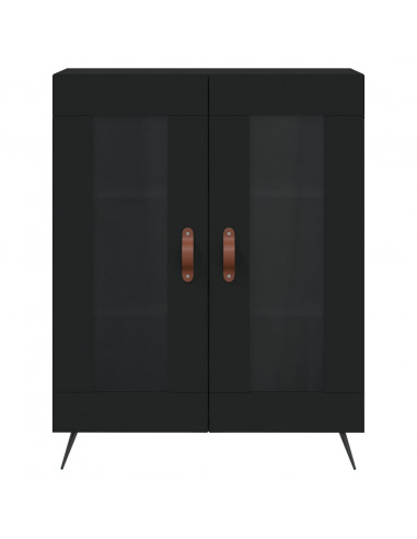 Credenza Nera 69,5x34x180 cm in Legno Multistrato