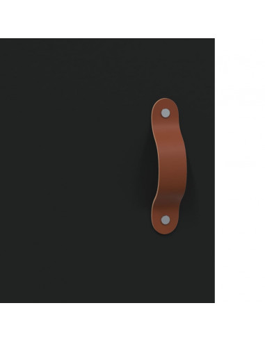 Credenza Nera 69,5x34x180 cm in Legno Multistrato