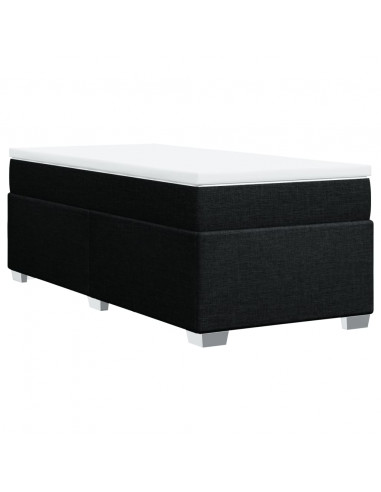 Giroletto a Molle con Materasso Nero 90x190 cm in Tessuto