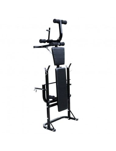 Panca Multifunzione con Bilanciere e Set di Manubri 60,5 kg