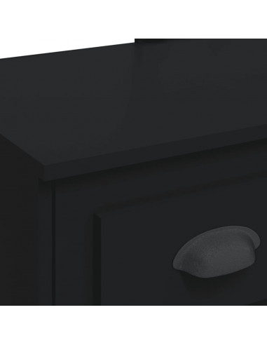 Toeletta con Luci LED Nera 90x42x132,5 cm