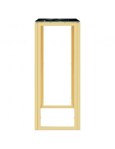 Tavolino Consolle Oro 70x30x70 cm in Acciaio Inox e Vetro
