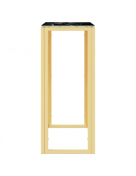 Tavolino Consolle Oro 70x30x70 cm in Acciaio Inox e Vetro