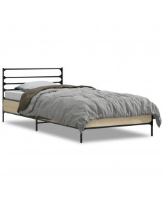 Giroletto Rovere Sonoma 75x190cm in Legno Multistrato e Metallo 2