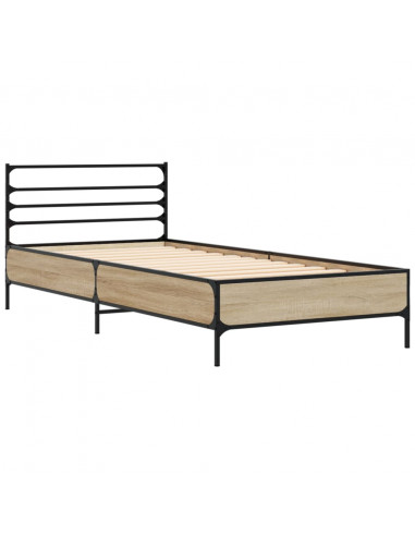 Giroletto Rovere Sonoma 75x190cm in Legno Multistrato e Metallo