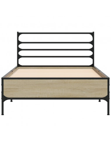 Giroletto Rovere Sonoma 75x190cm in Legno Multistrato e Metallo