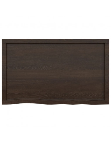 Piano Bagno Marrone Scuro 100x60x(2-6) cm Legno Trattato