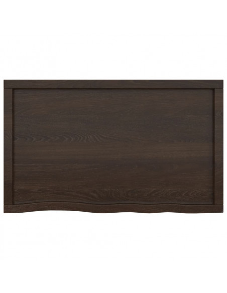 Piano Bagno Marrone Scuro 100x60x(2-6) cm Legno Trattato