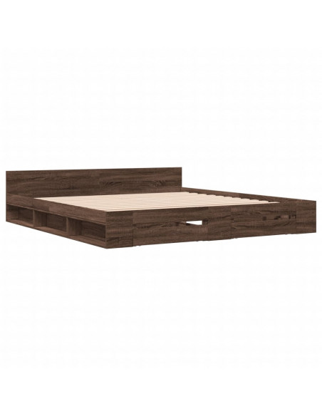 Giroletto Cassetti Rovere Marrone 200x200 cm Legno Multistrato