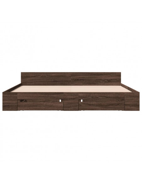 Giroletto Cassetti Rovere Marrone 200x200 cm Legno Multistrato