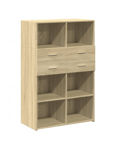 Credenza Rovere Sonoma 80x42,5x124 cm in Legno Multistrato