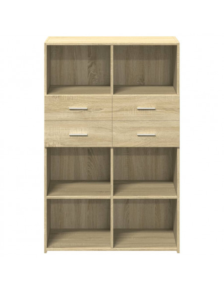 Credenza Rovere Sonoma 80x42,5x124 cm in Legno Multistrato