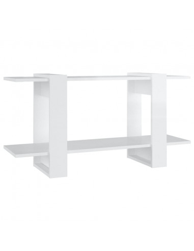 Libreria Bianco Lucido 100x30x51 cm in Legno Multistrato