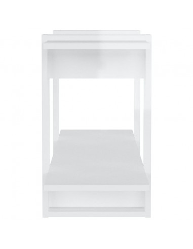 Libreria Bianco Lucido 100x30x51 cm in Legno Multistrato