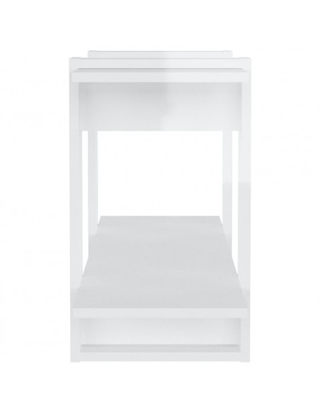 Libreria Bianco Lucido 100x30x51 cm in Legno Multistrato