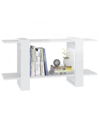 Libreria Bianco Lucido 100x30x51 cm in Legno Multistrato