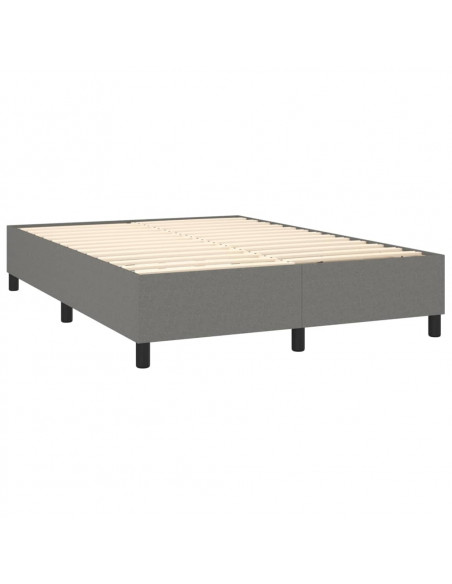 Giroletto a Molle con Materasso Grigio Scuro 140x190 cm Tessuto