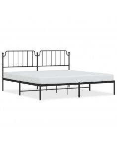 Giroletto con Testiera in Metallo Nero 200x200 cm 2