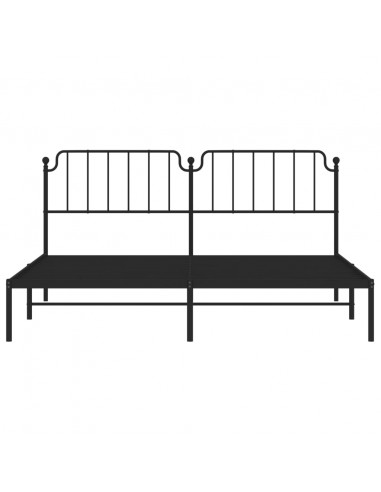 Giroletto con Testiera in Metallo Nero 200x200 cm