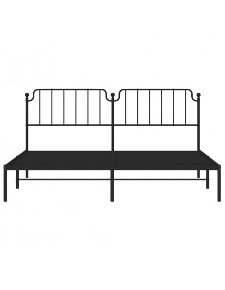 Giroletto con Testiera in Metallo Nero 200x200 cm