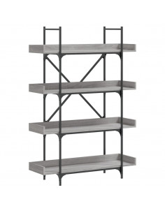 Libreria 4 Ripiani Grigio Sonoma 100x33x145,5 Legno Multistrato 2